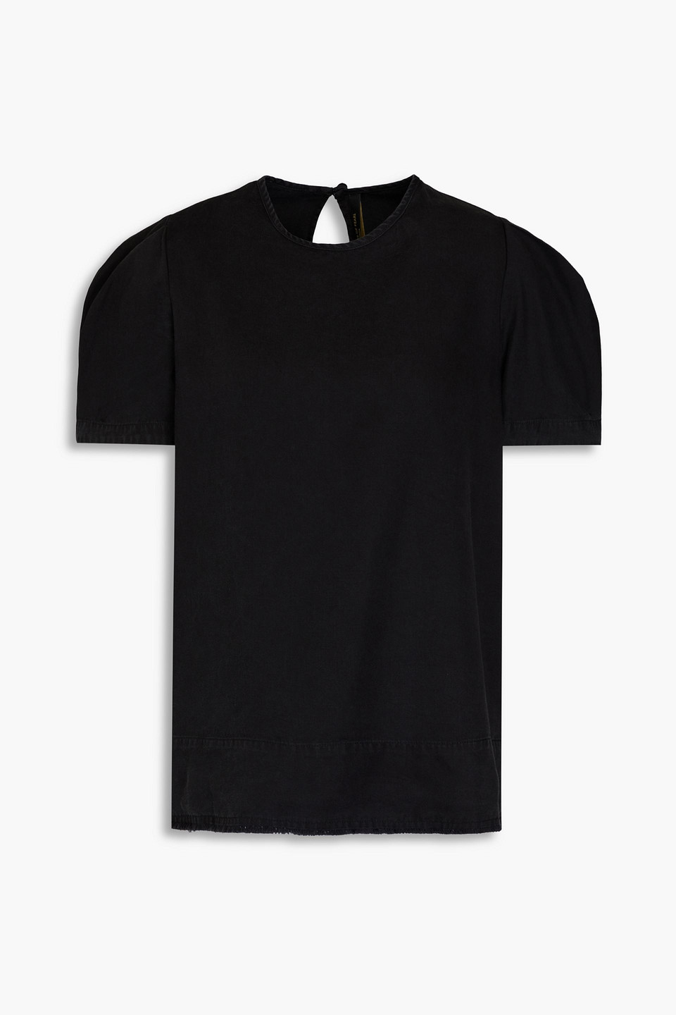 Mother Of Pearl Fringed Tencel™ Top In Black