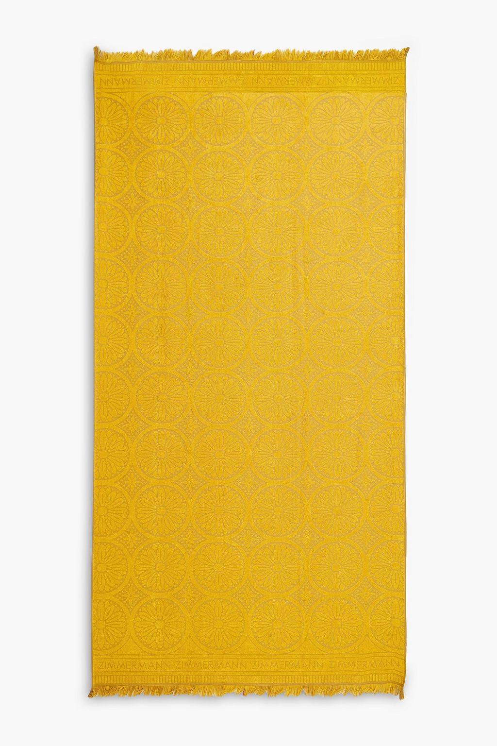 ZIMMERMANN Frayed cotton-terry jacquard beach towel