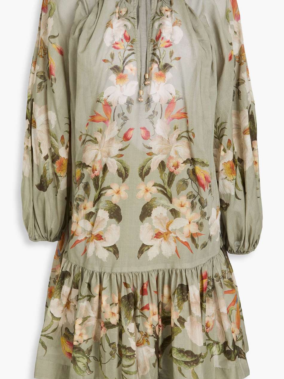 floral-print cotton mini dress