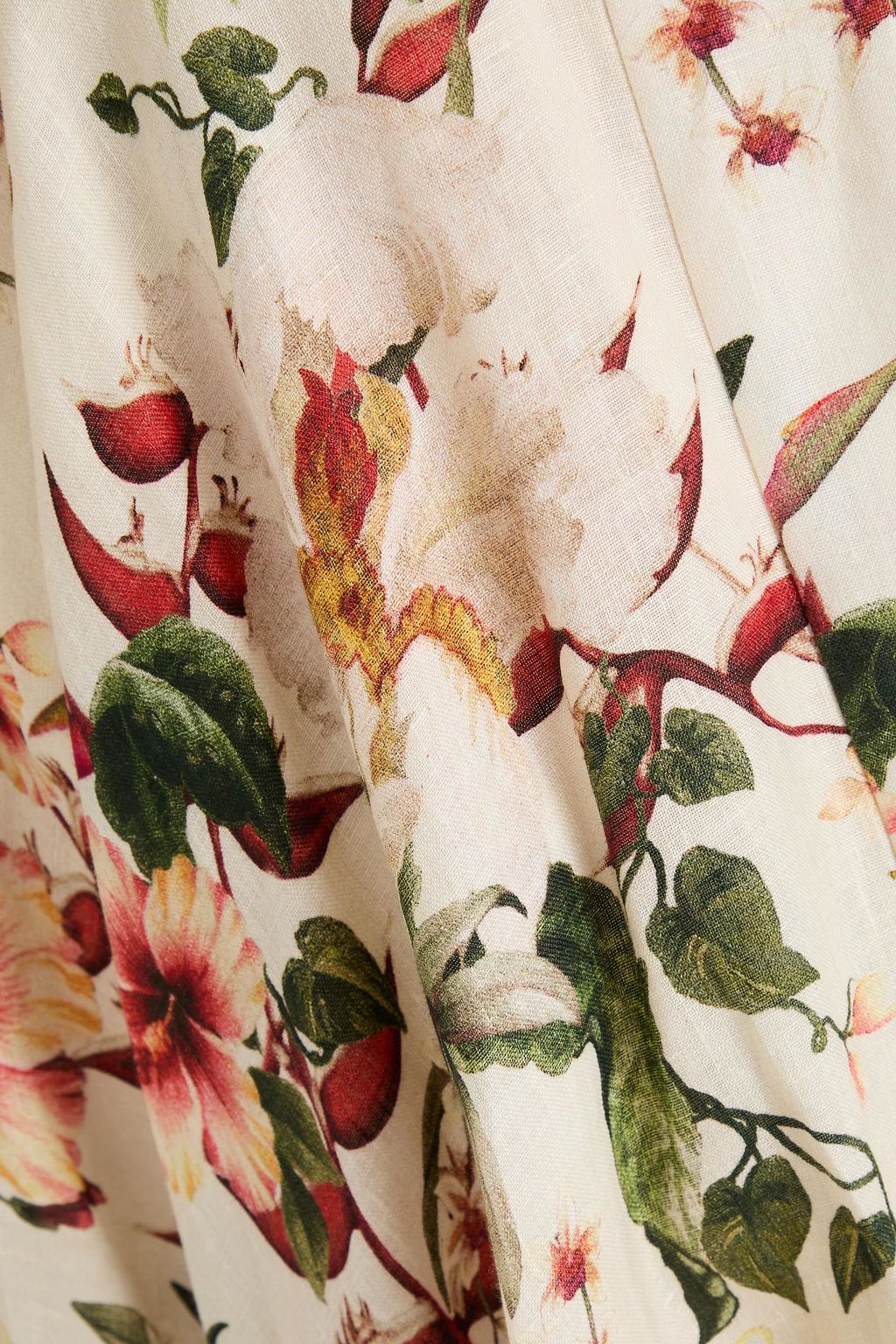 ZIMMERMANN Floral-print linen mini wrap dress