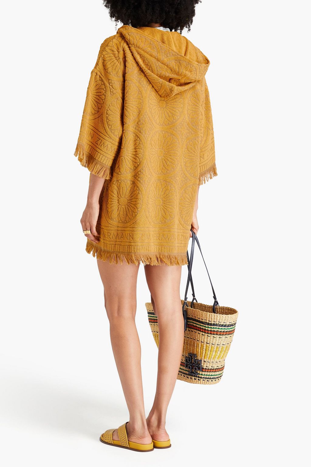 ZIMMERMANN コットンテリージャカード ミニワンピース ほつれ加工