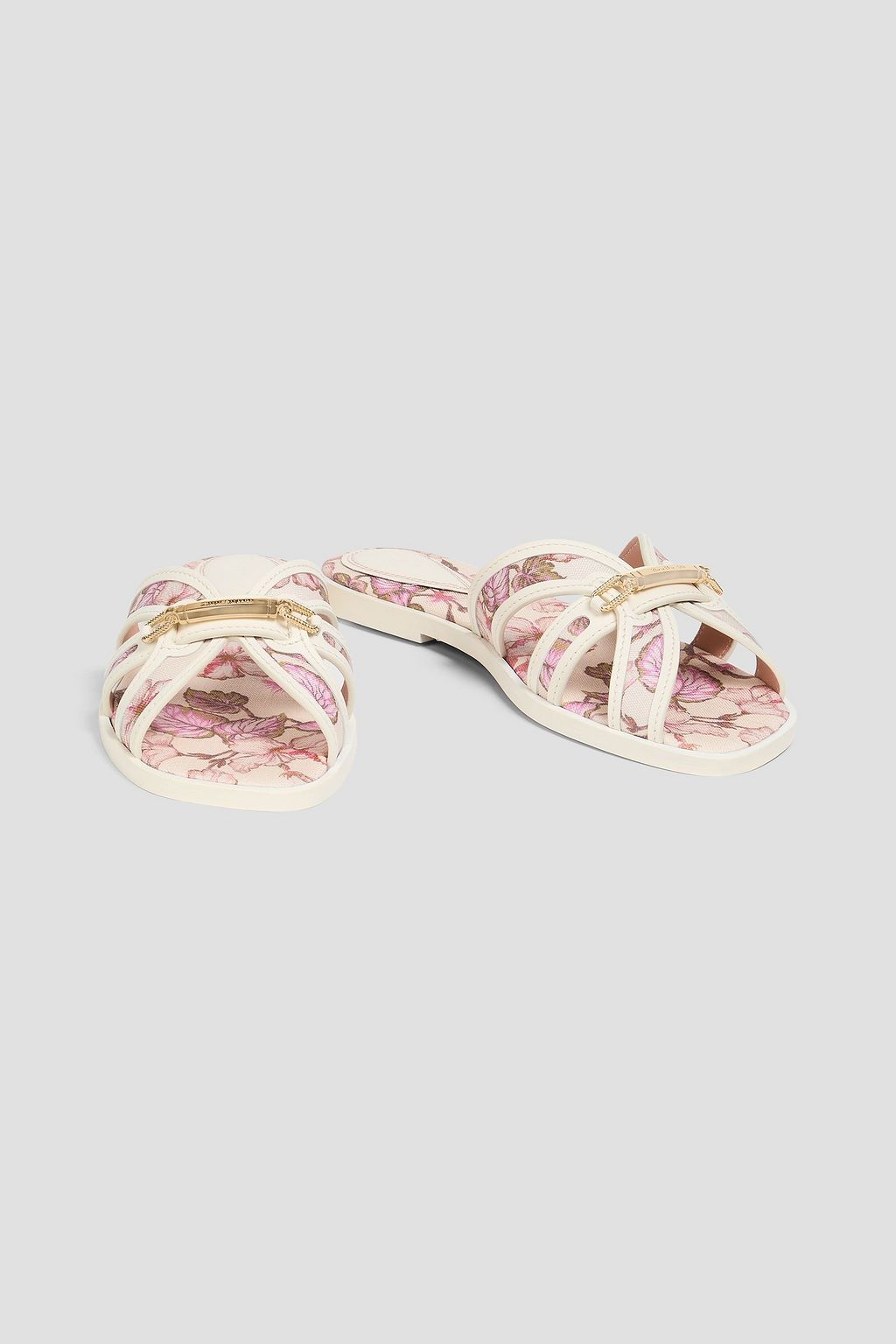 ZIMMERMANN صندل من الكتّان مزين بطبعة الأزهار