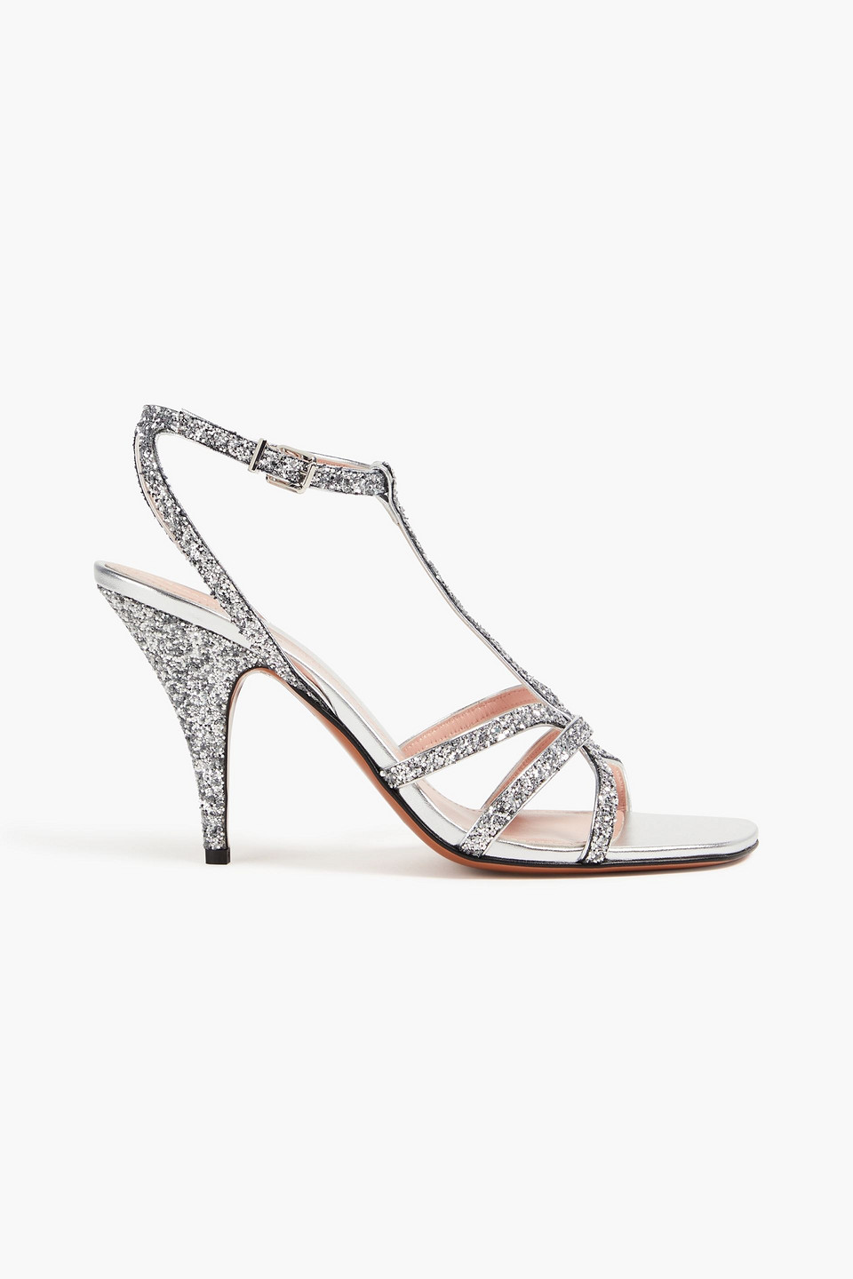 Zimmermann - Glittered leather sandals - Metallic - EU 41