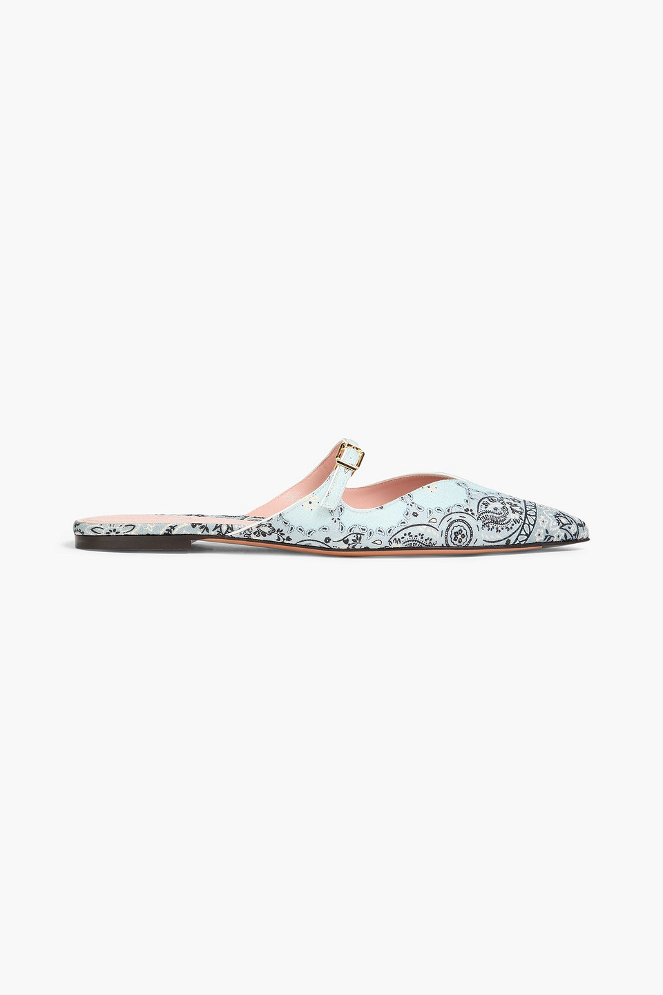 Zimmermann Aura Paisley-print Mules In Light Blue