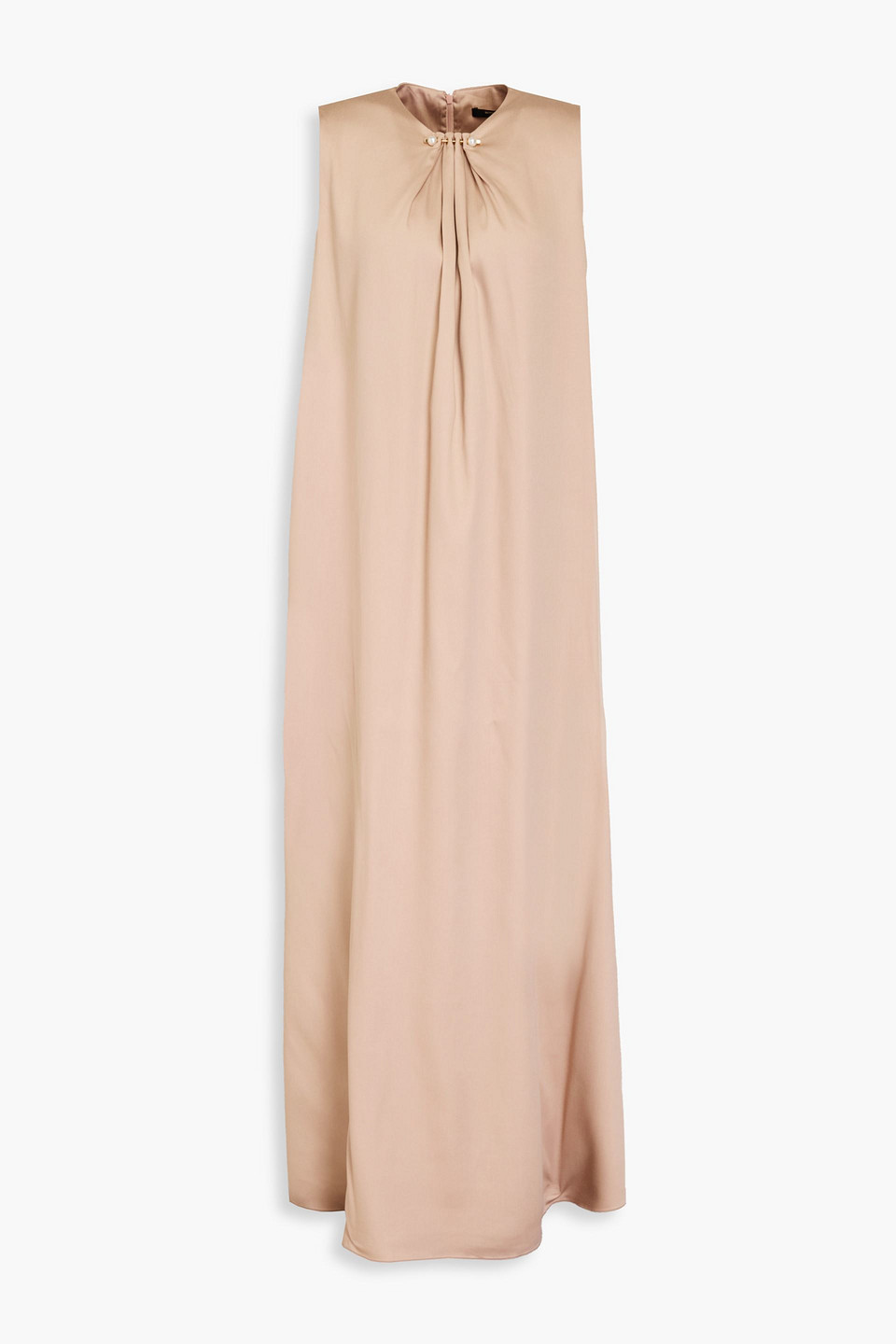 Mother Of Pearl Embellished Tencel™l-blend Satin-twill Maxi Dress In Beige