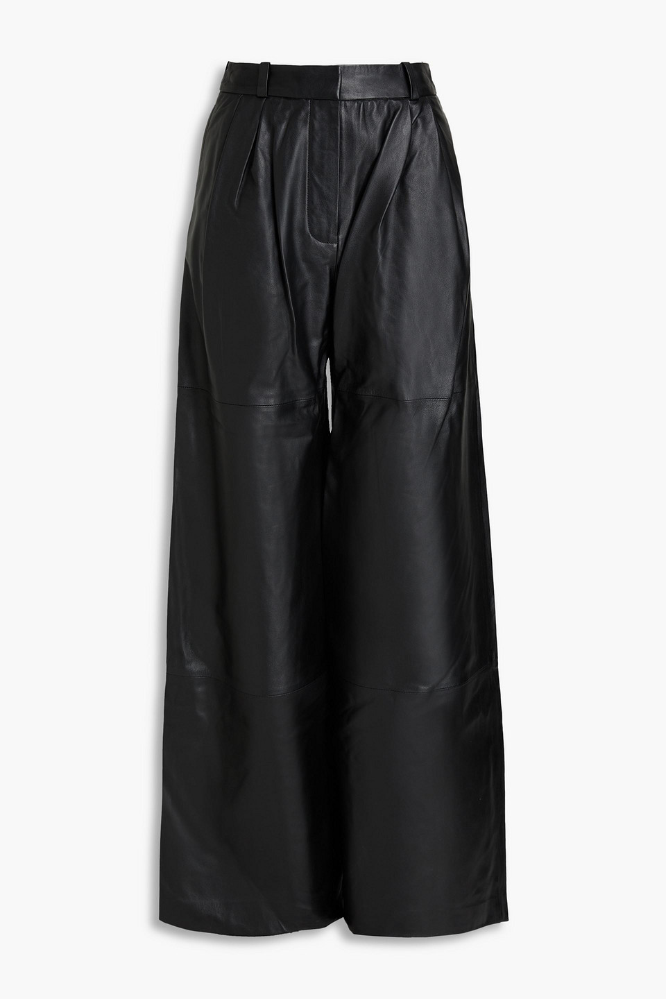 Zimmermann Luminosity Leather Wide-leg Trousers In Black