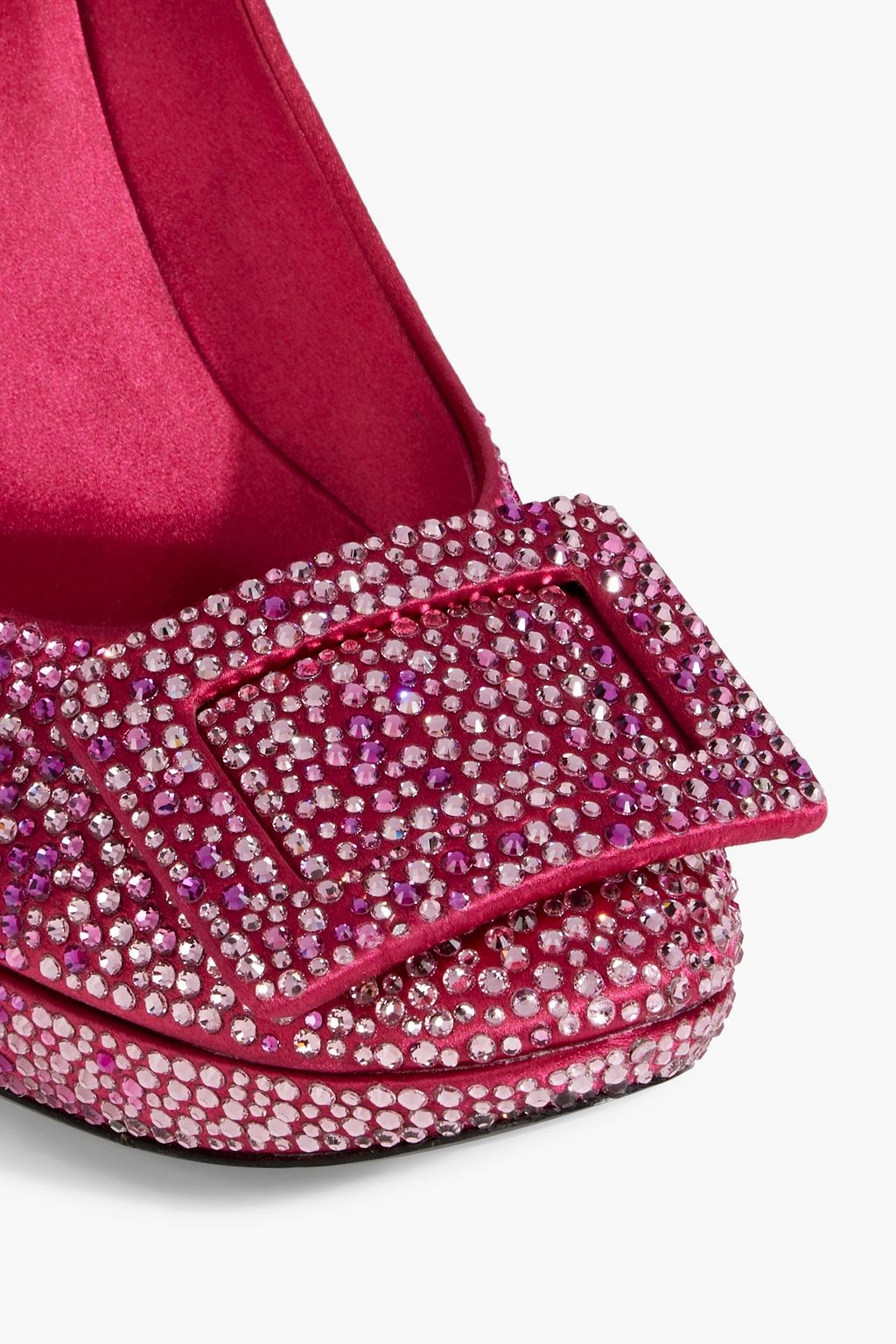 ROGER VIVIER Crystal-embellished satin pumps