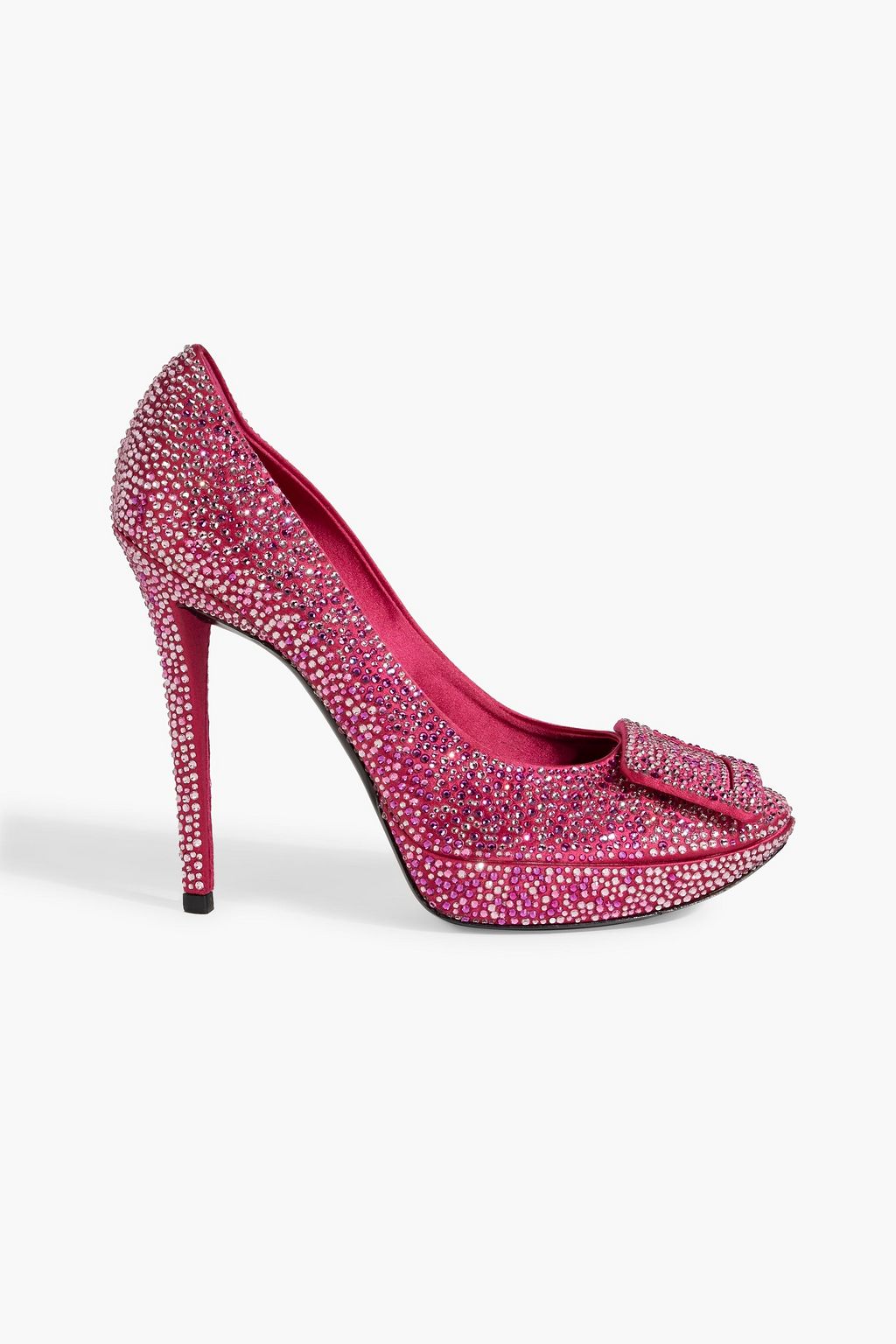 Crystal-embellished satin pumps - fuchsia - EU 34