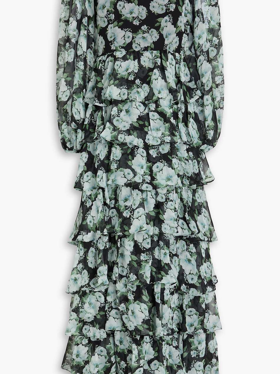 tiered floral-print chiffon maxi dress