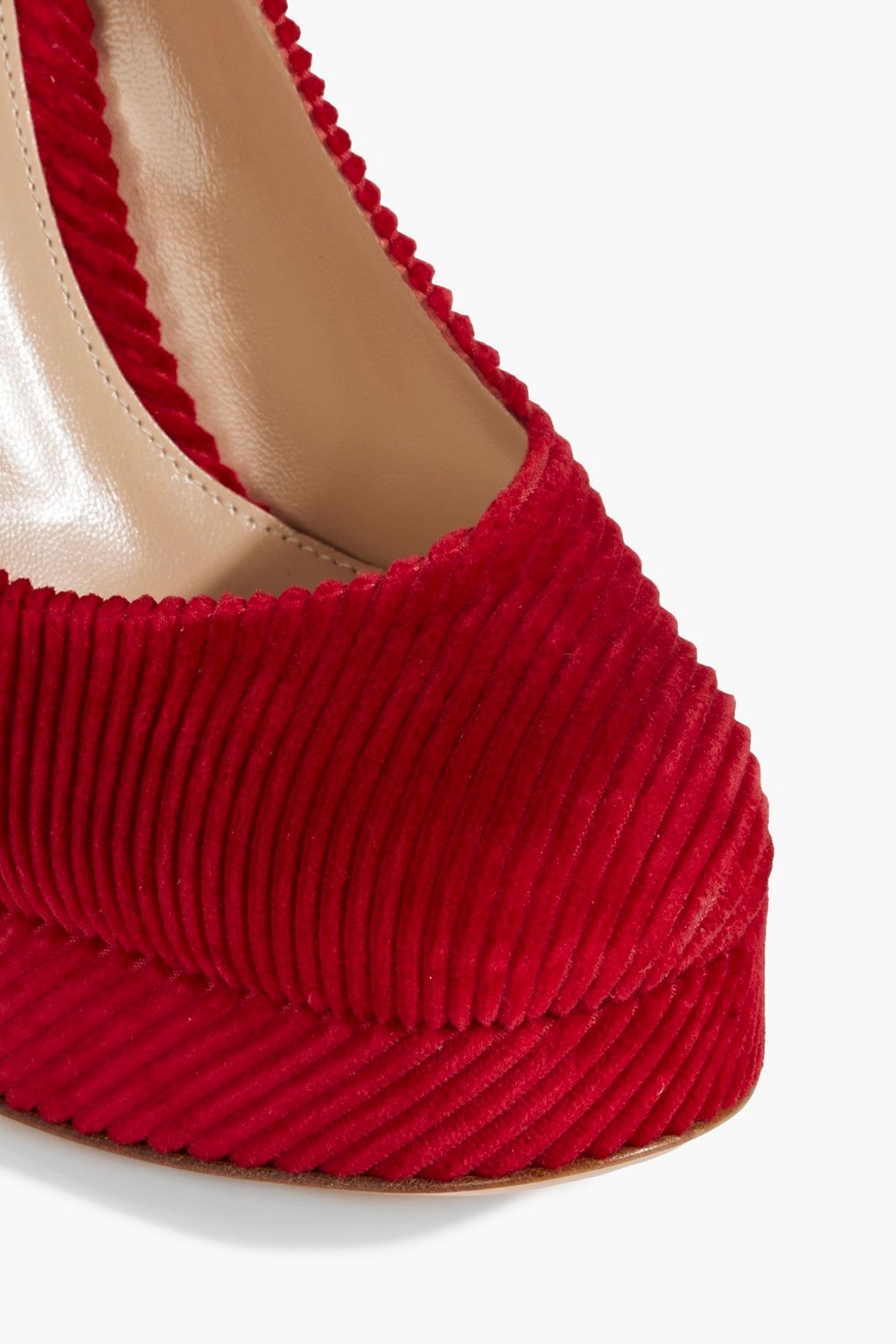 GIANVITO ROSSI Paulina corduroy platform pumps