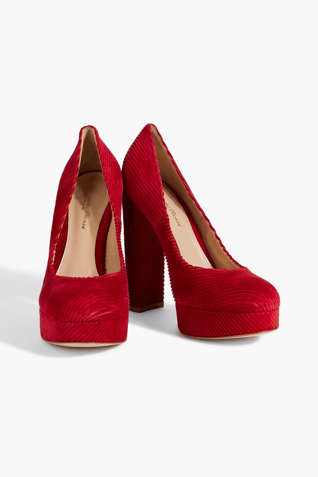 GIANVITO ROSSI Paulina corduroy platform pumps