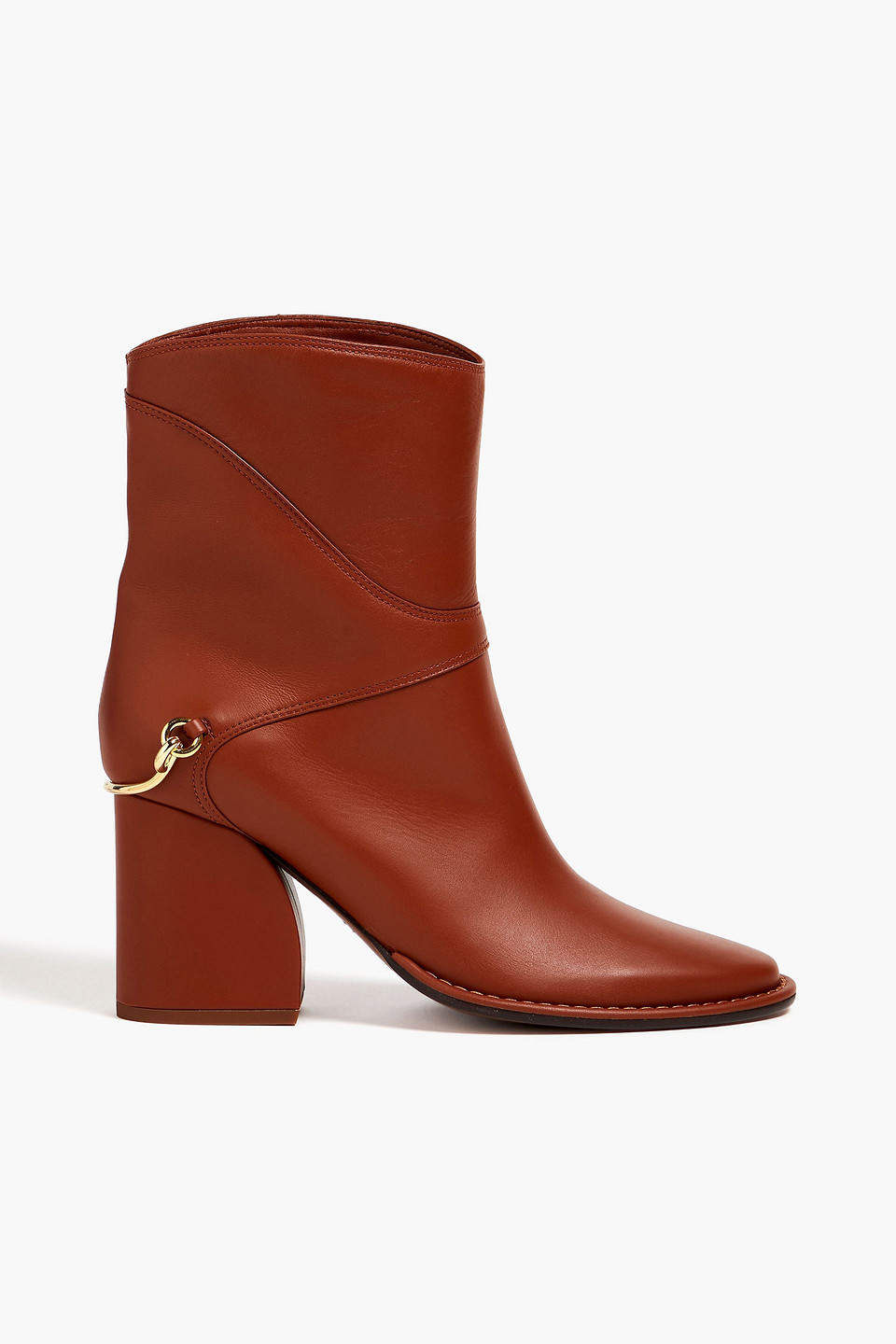 Zimmermann Embellished Leather Ankle Boots In Tan