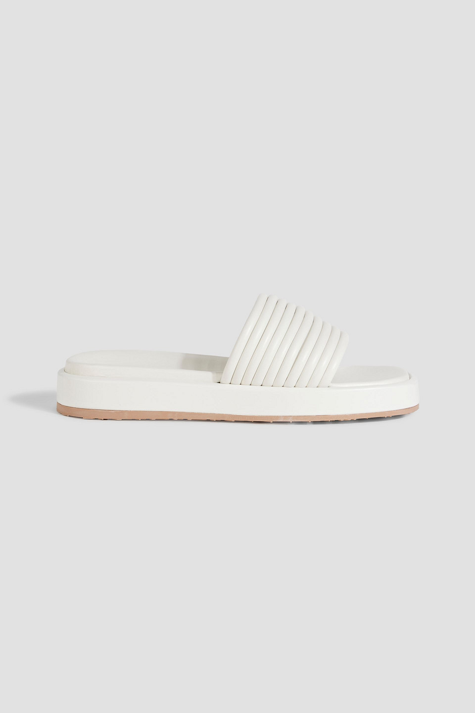 Quilted leather slides