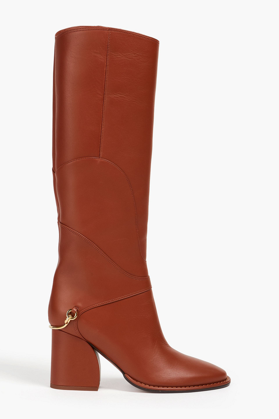 Zimmermann Embellished Leather Knee Boots In Tan