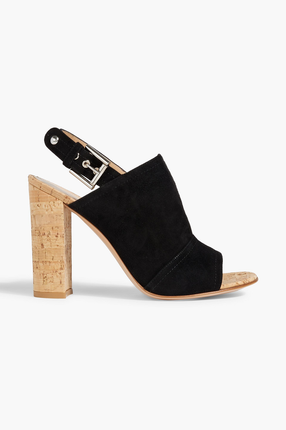 Gianvito Rossi Sierra Suede Slingback Sandals In Black