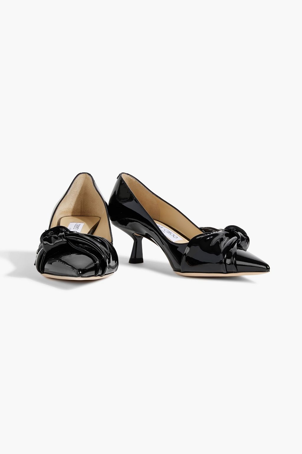 JIMMY CHOO Elinor 45 bow-detailed patent-leather pumps