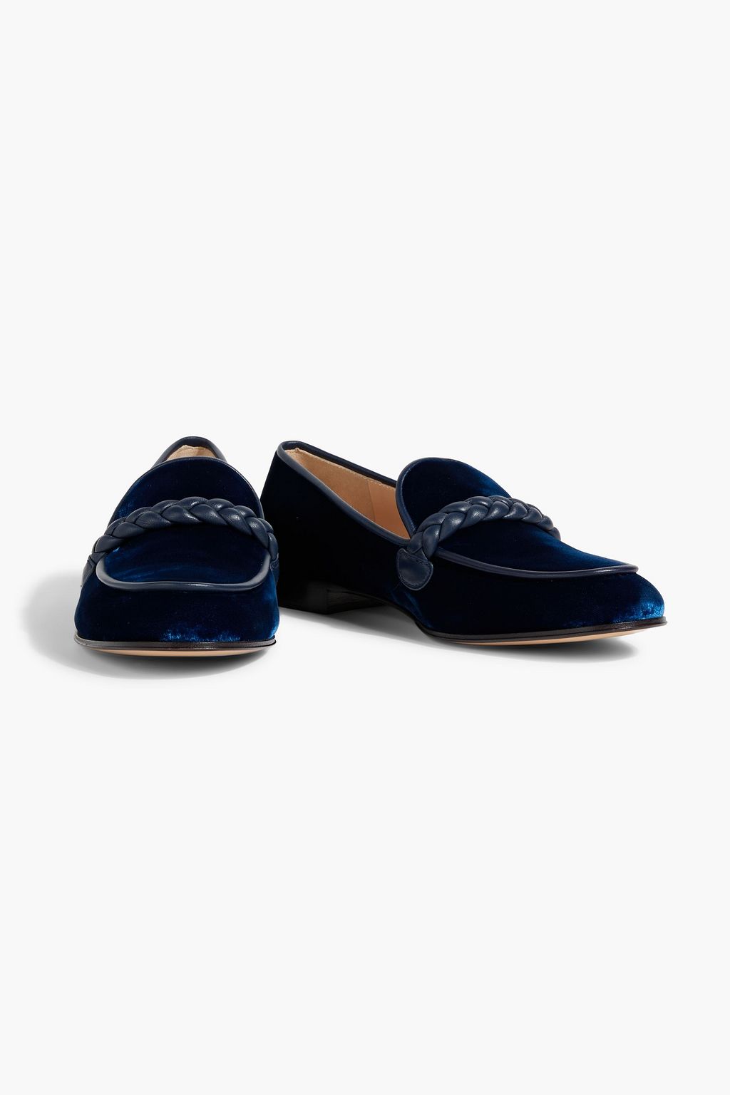 GIANVITO ROSSI Belem leather-trimmed velvet loafers