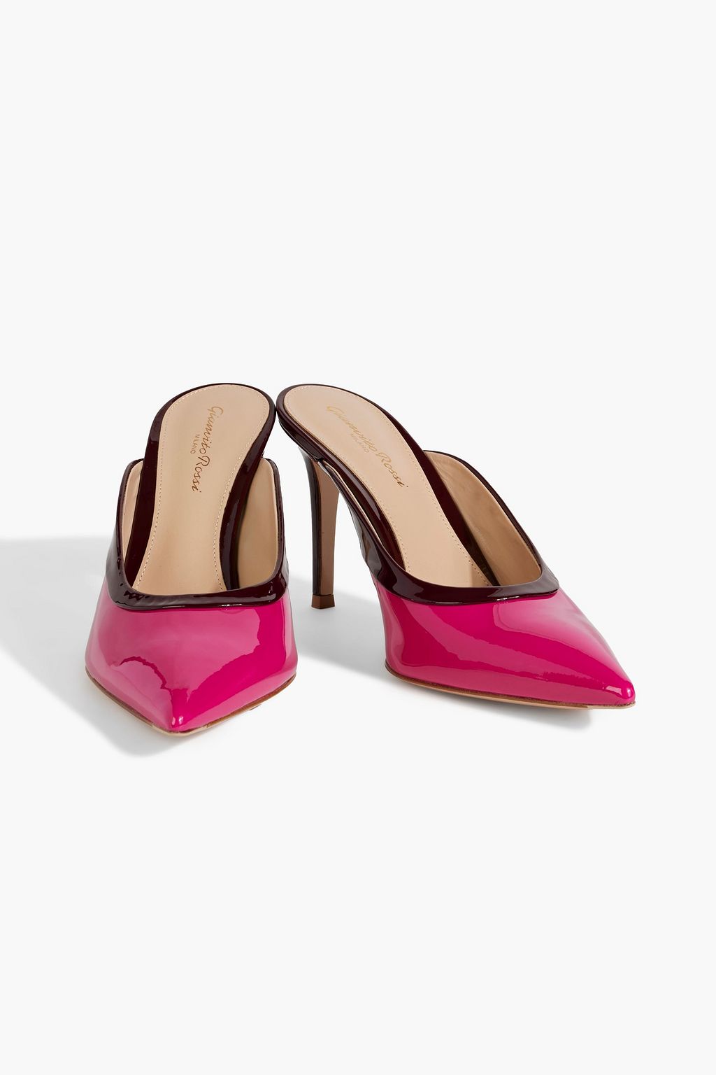 GIANVITO ROSSI Two-tone patent-leather mules