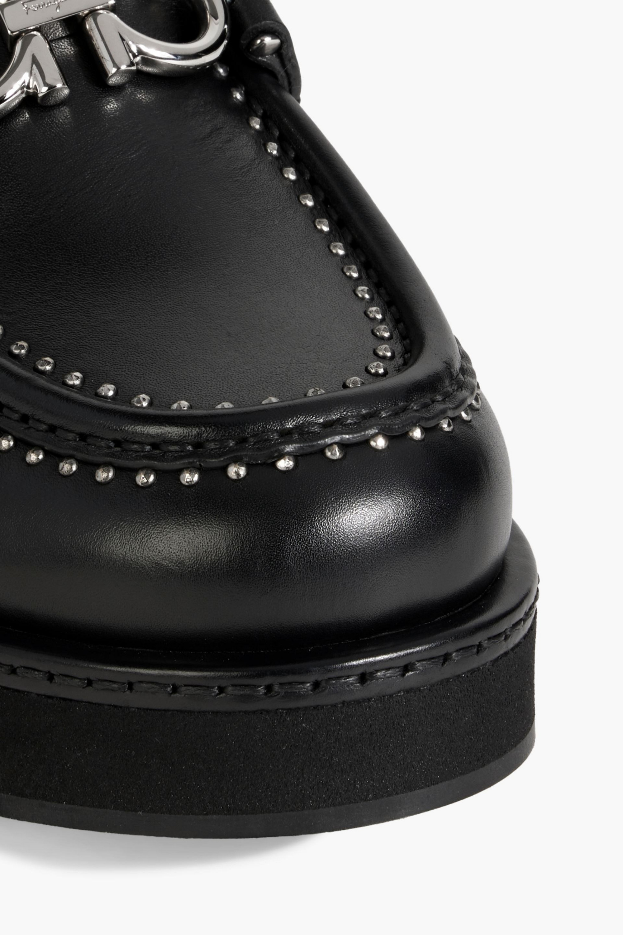 Ferragamo Rolo embellished leather loafers thumbnail