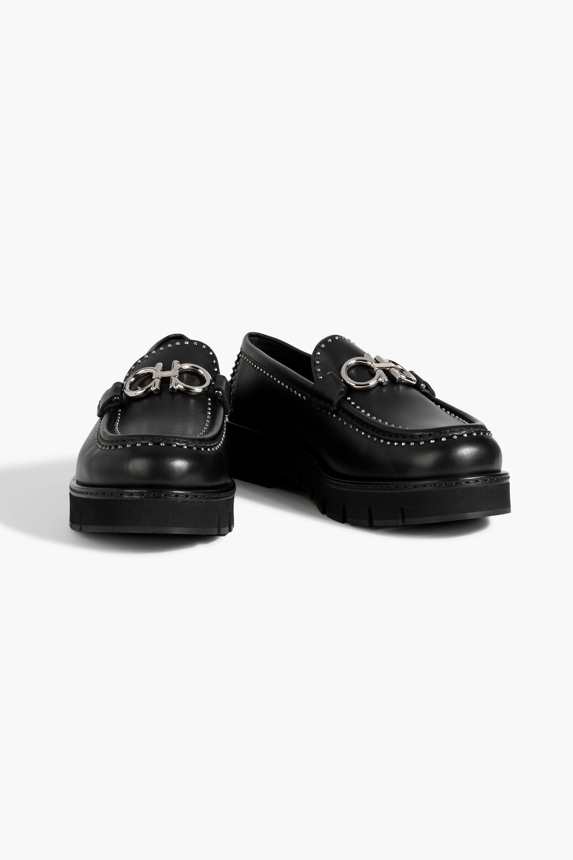 Ferragamo Rolo embellished leather loafers thumbnail