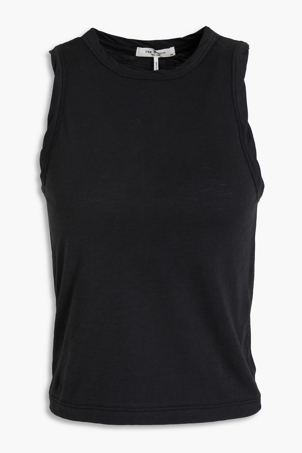 Rag & Bone Pima Cotton-jersey Top In Black