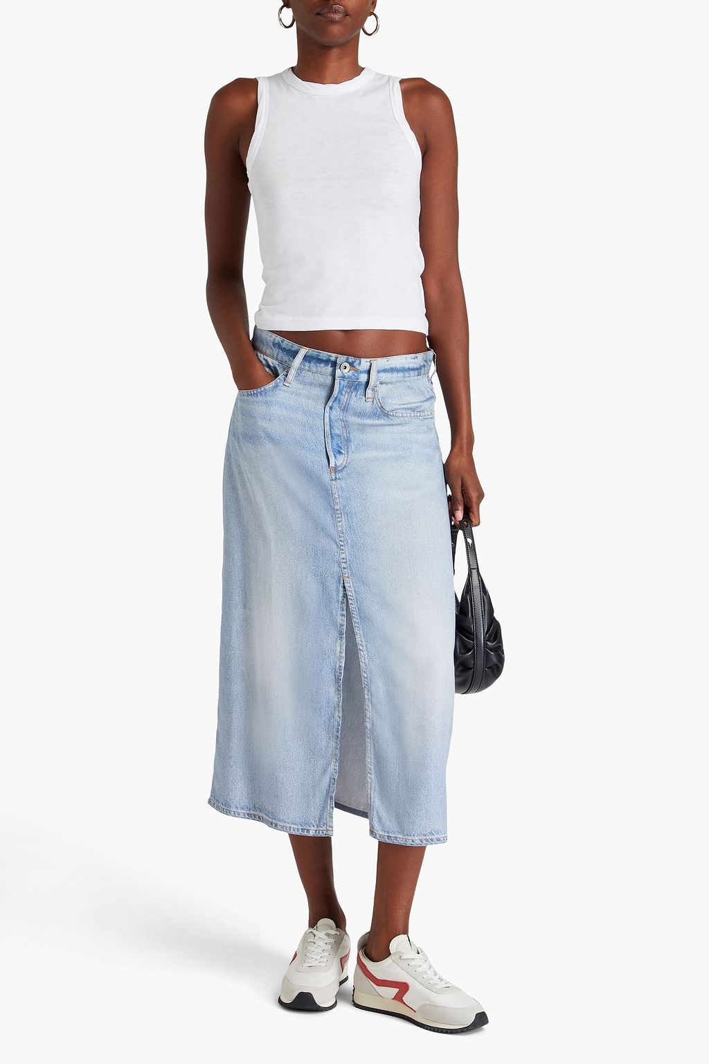 RAG & BONE بلوزة بدون أكمام من قطن بيما جيرسي سلوب