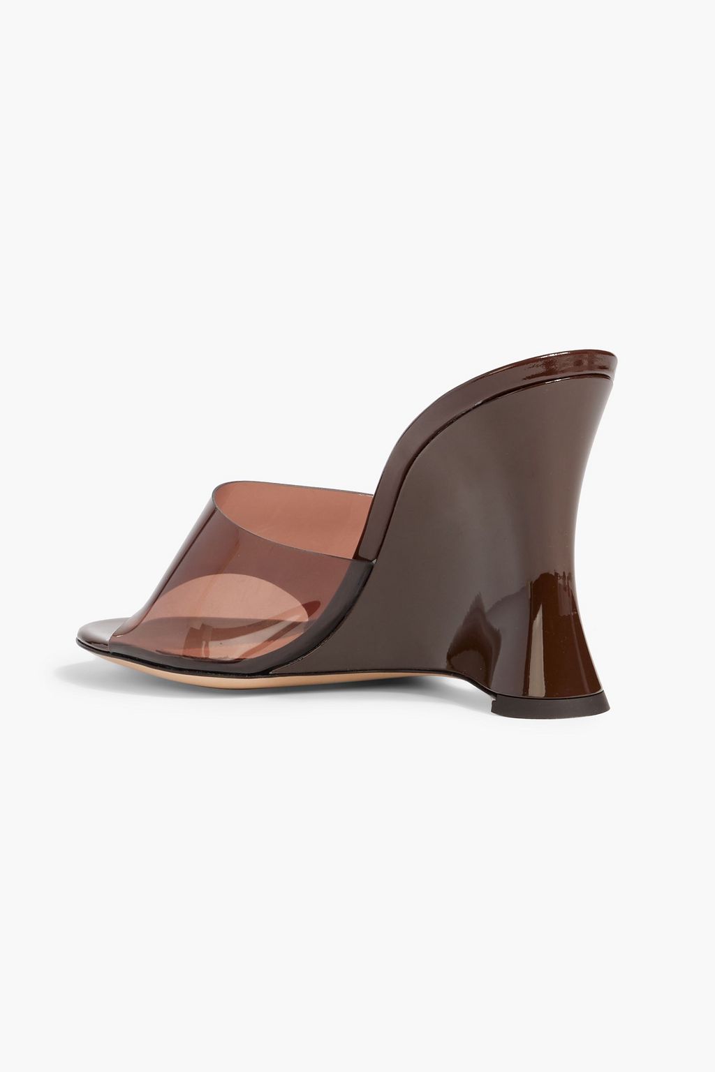 GIANVITO ROSSI Futura 95 patent-leather and PVC wedge sandals
