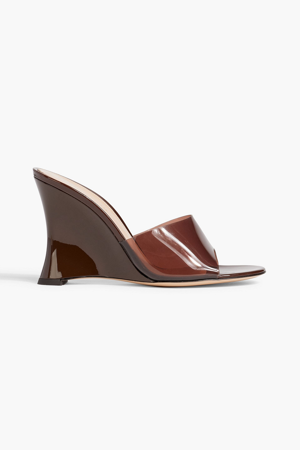 Gianvito Rossi Futura Pvc Wedge Sandals In Chocolate