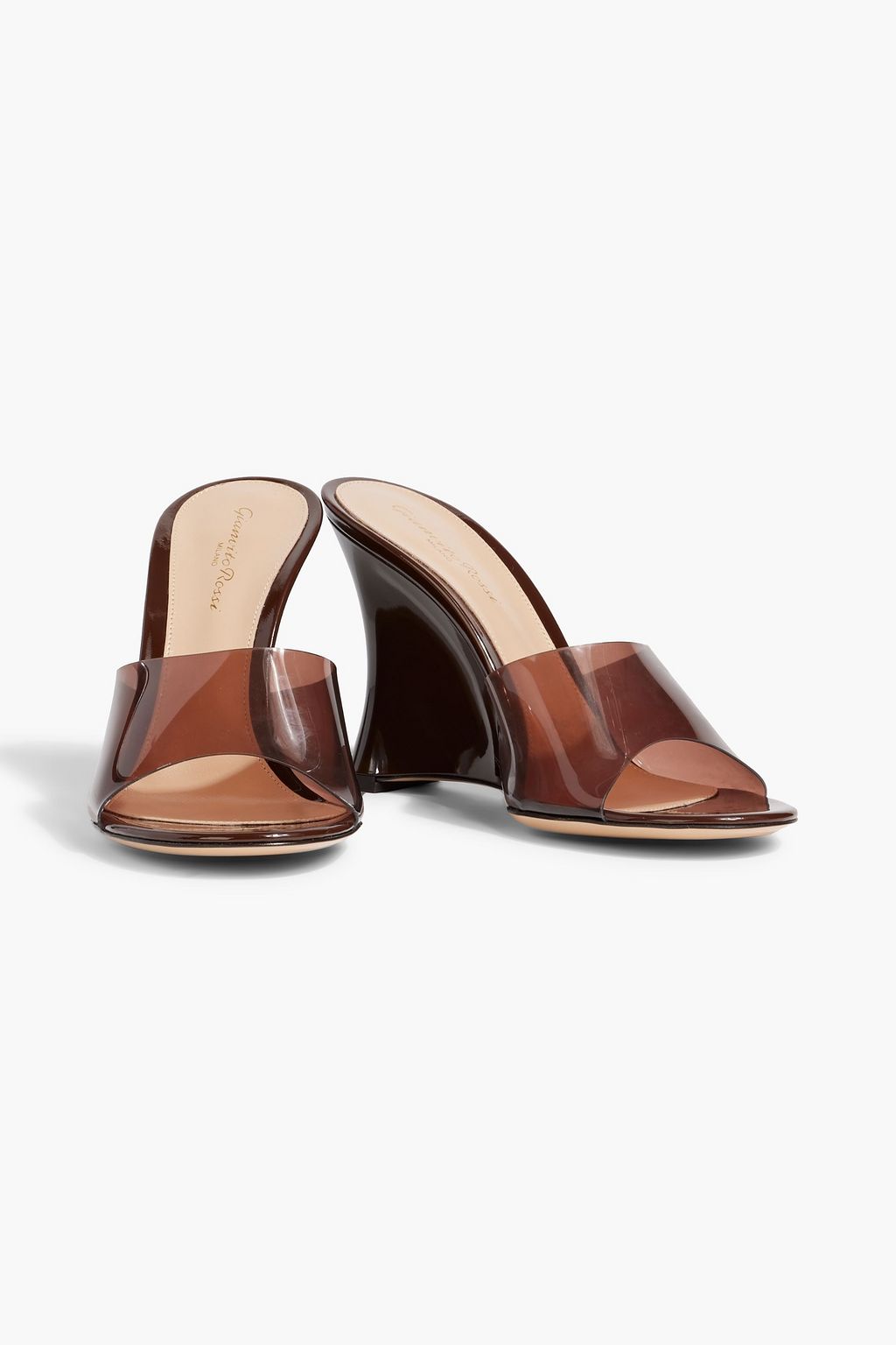 GIANVITO ROSSI Futura 95 patent-leather and PVC wedge sandals