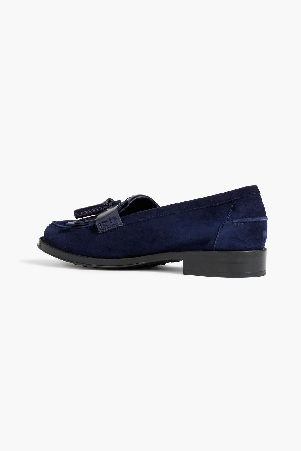 TOD'S Leather-trimmed suede loafers