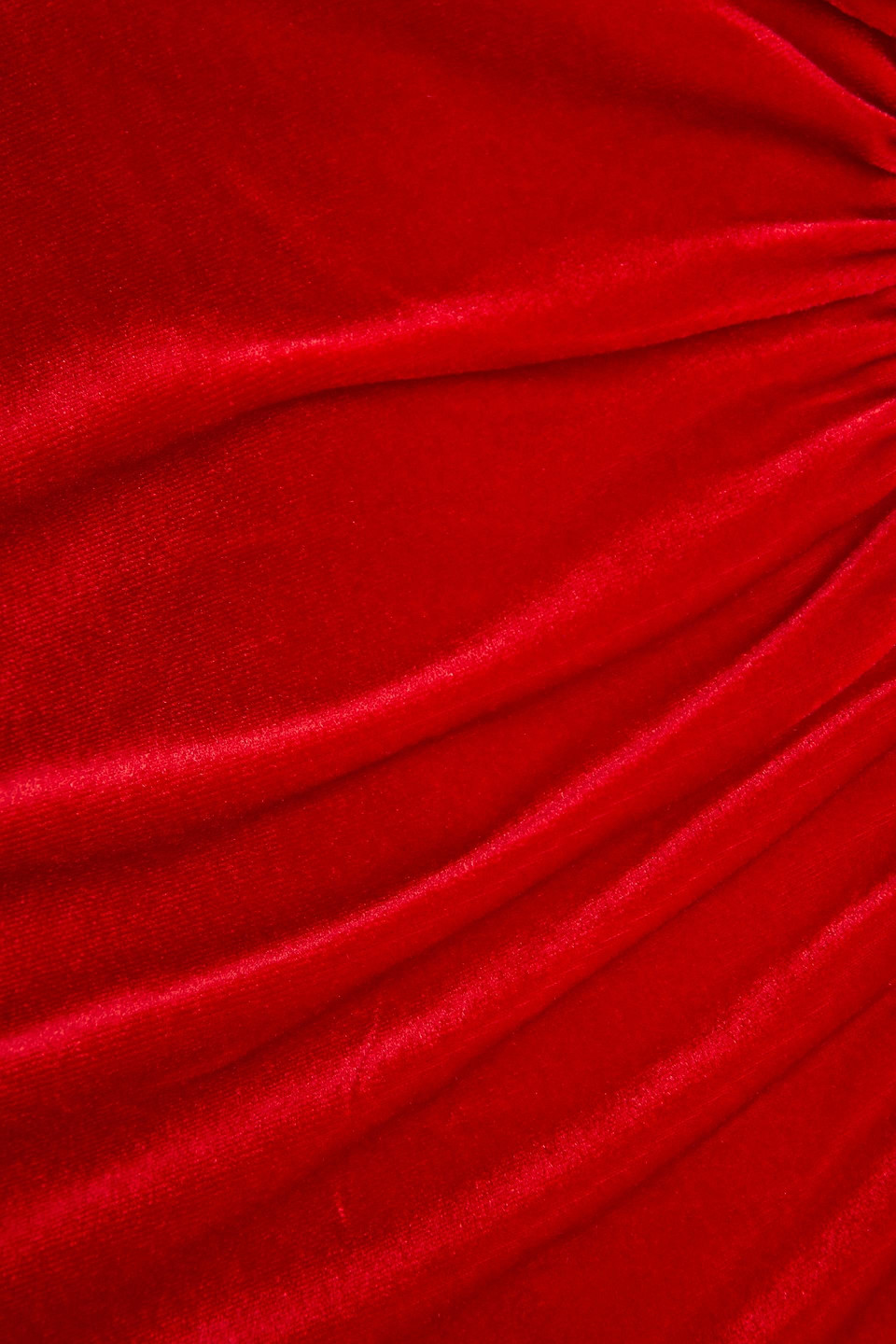 Norma Kamali One-shoulder Cutout Velvet Maxi Dress In Red