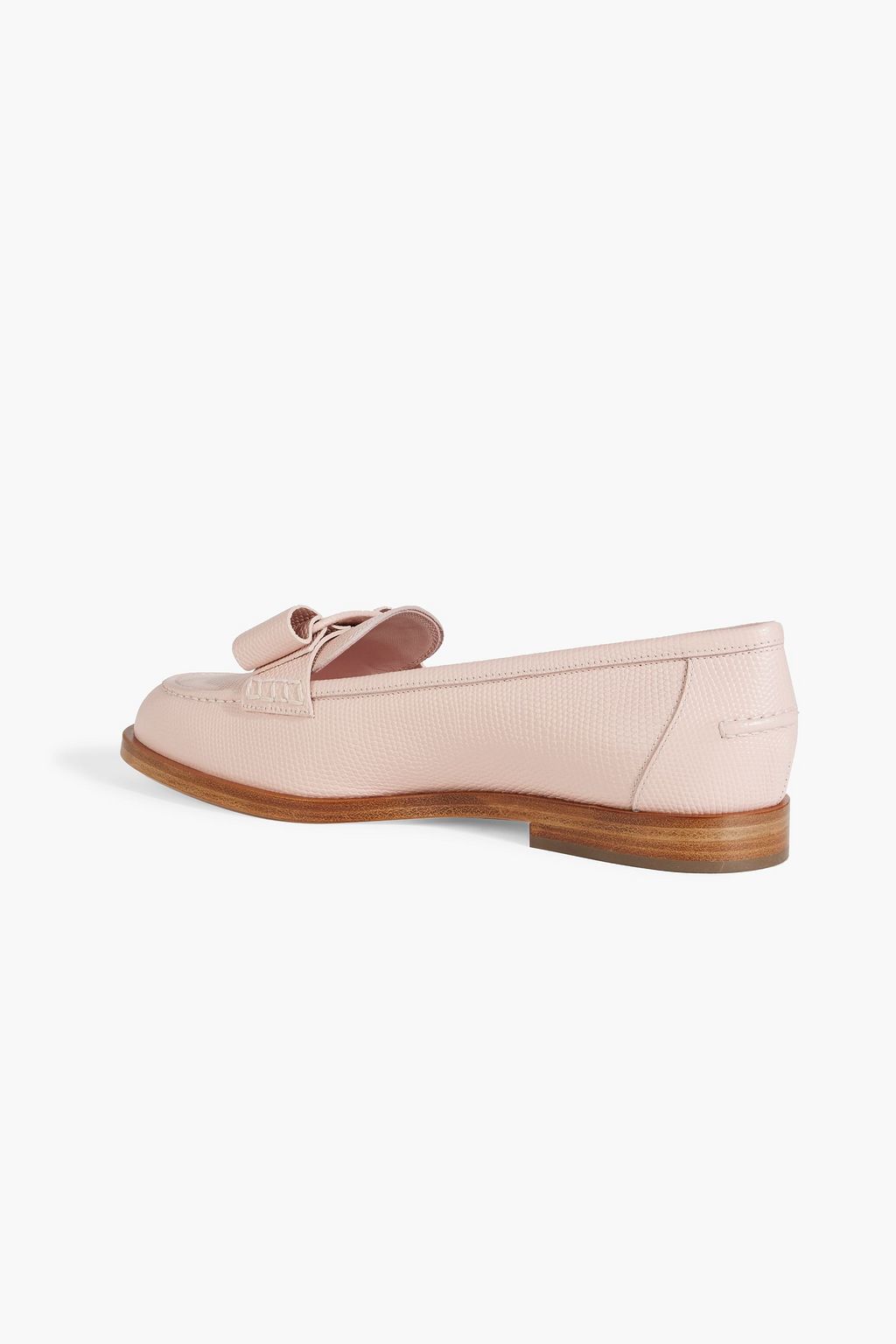 FERRAGAMO Vivaldo bow-detailed lizard-effect leather loafers