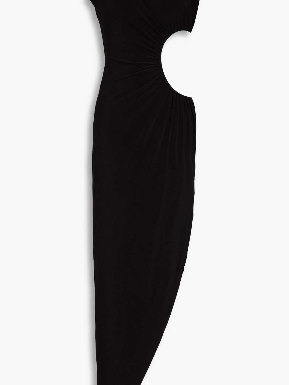 one-shoulder cutout stretch-jersey maxi dress