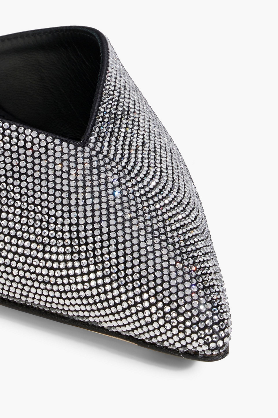Ferragamo Ileen Crystal Embellished Slingback Pointed Toe Pump In Black