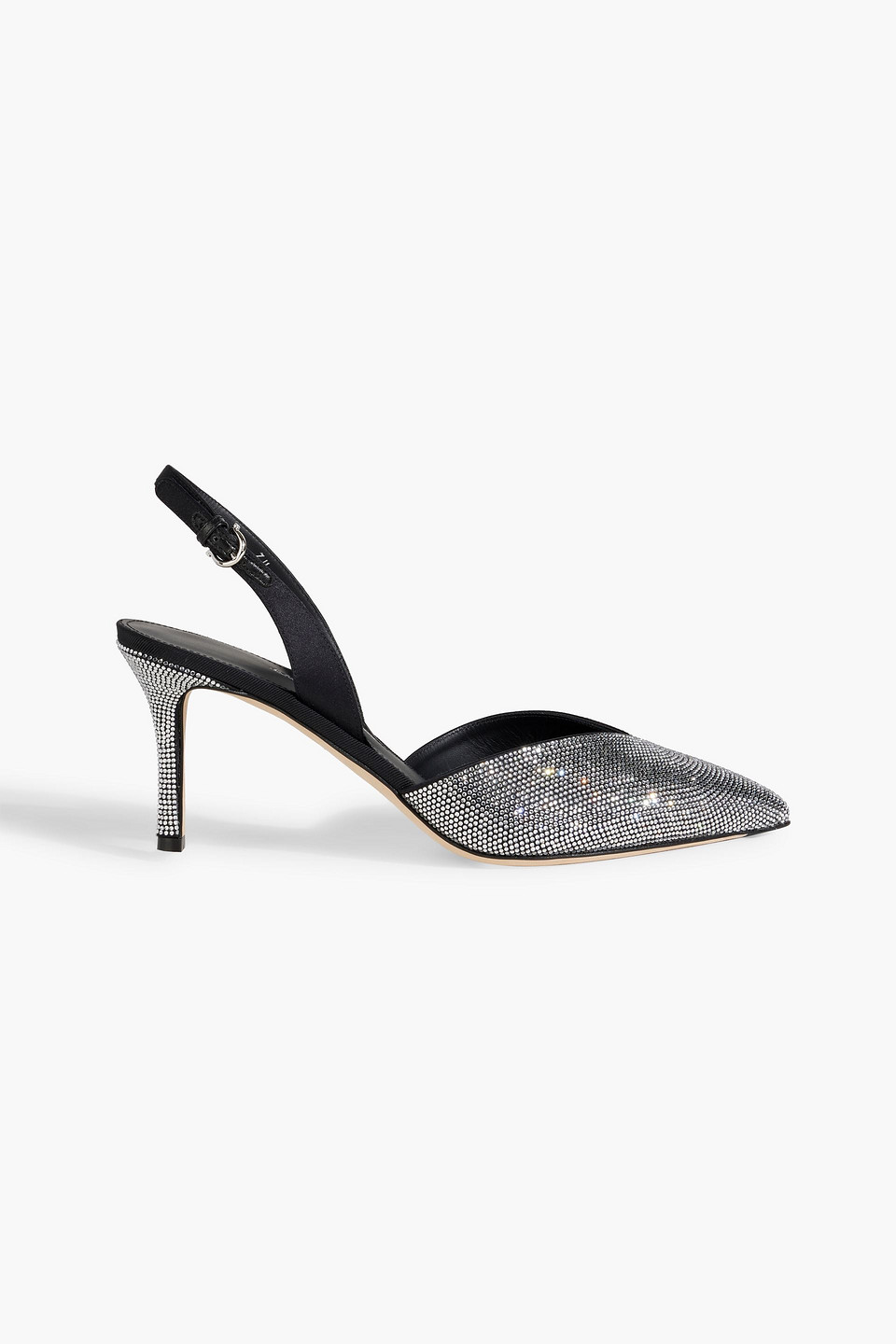 Ferragamo Ileen Crystal Embellished Slingback Pointed Toe Pump In Black