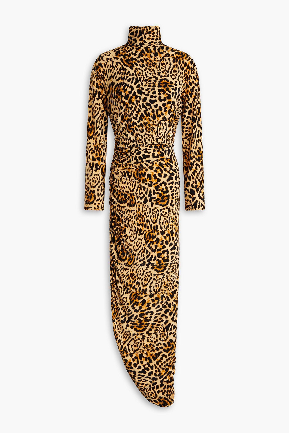 Norma Kamali Ruched Leopard-print Stretch-jersey Maxi Dress In Animal Print  | ModeSens