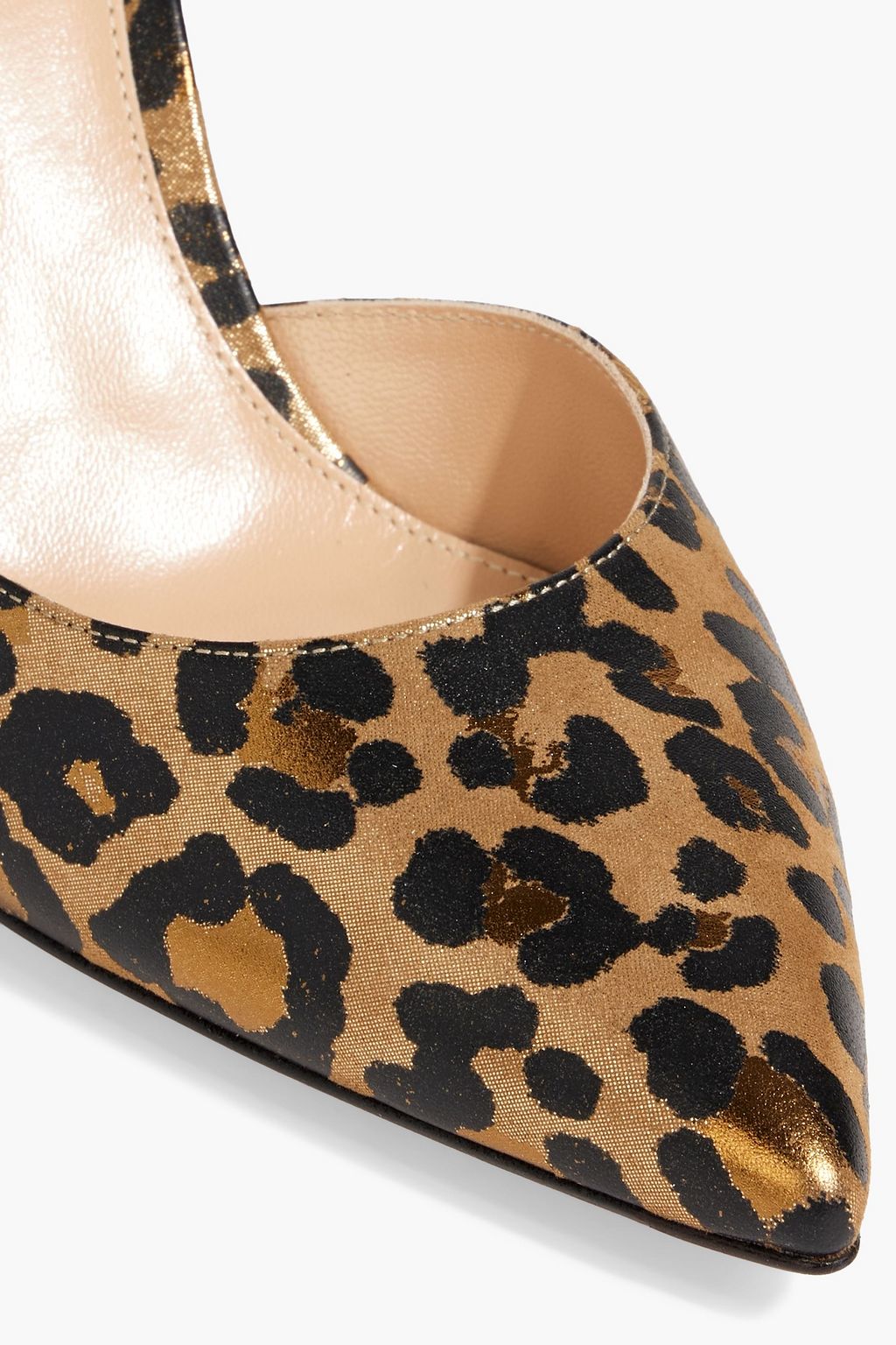 GIANVITO ROSSI Leopard-print lamé pumps