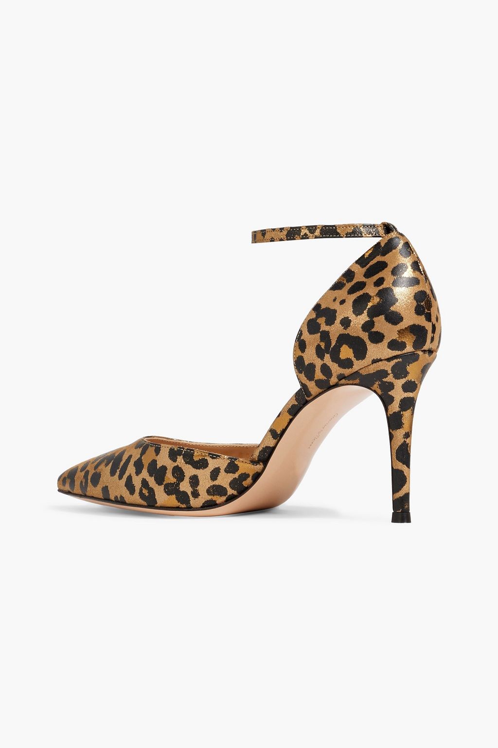GIANVITO ROSSI Leopard-print lamé pumps