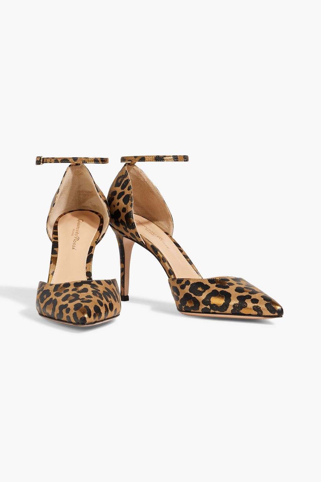GIANVITO ROSSI Leopard-print lamé pumps