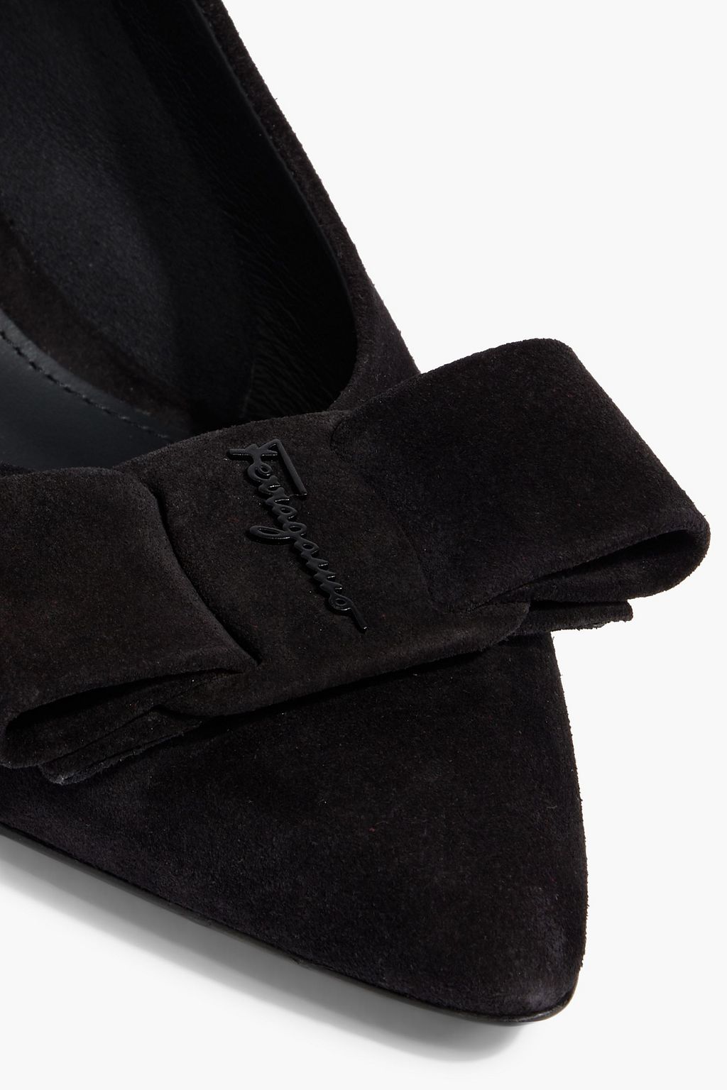 FERRAGAMO Viva bow-detailed suede pumps
