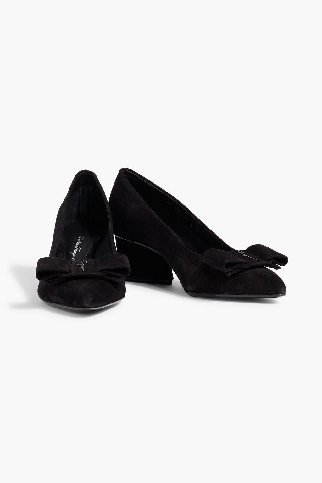 FERRAGAMO Viva bow-detailed suede pumps