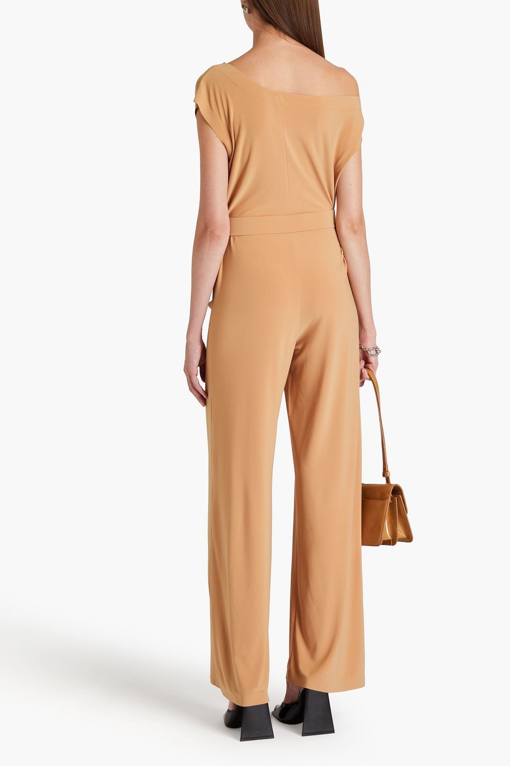 NORMA KAMALI Belted draped jersey jumpsuit