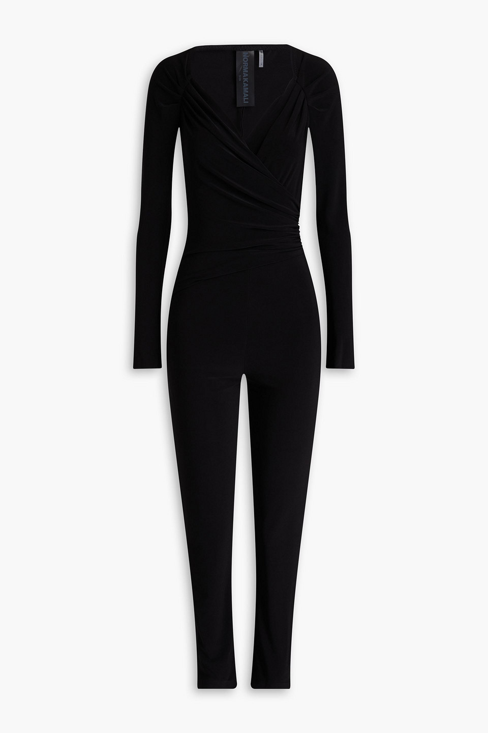 NORMA KAMALI - Gathered jersey jumpsuit - Black - FR 42