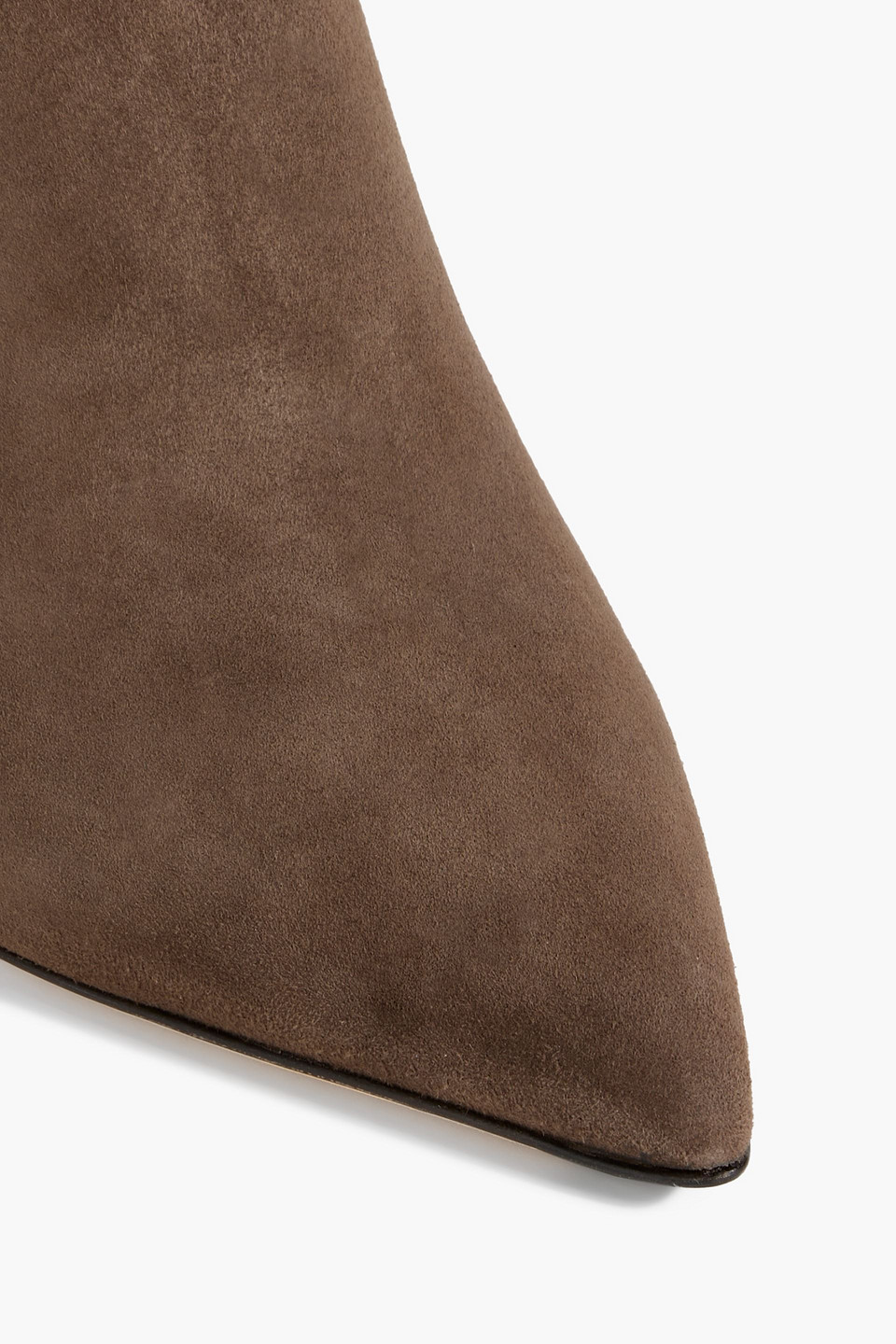 Ferragamo Imogen Womens Faux Suede Pointed Toe Booties In Brown