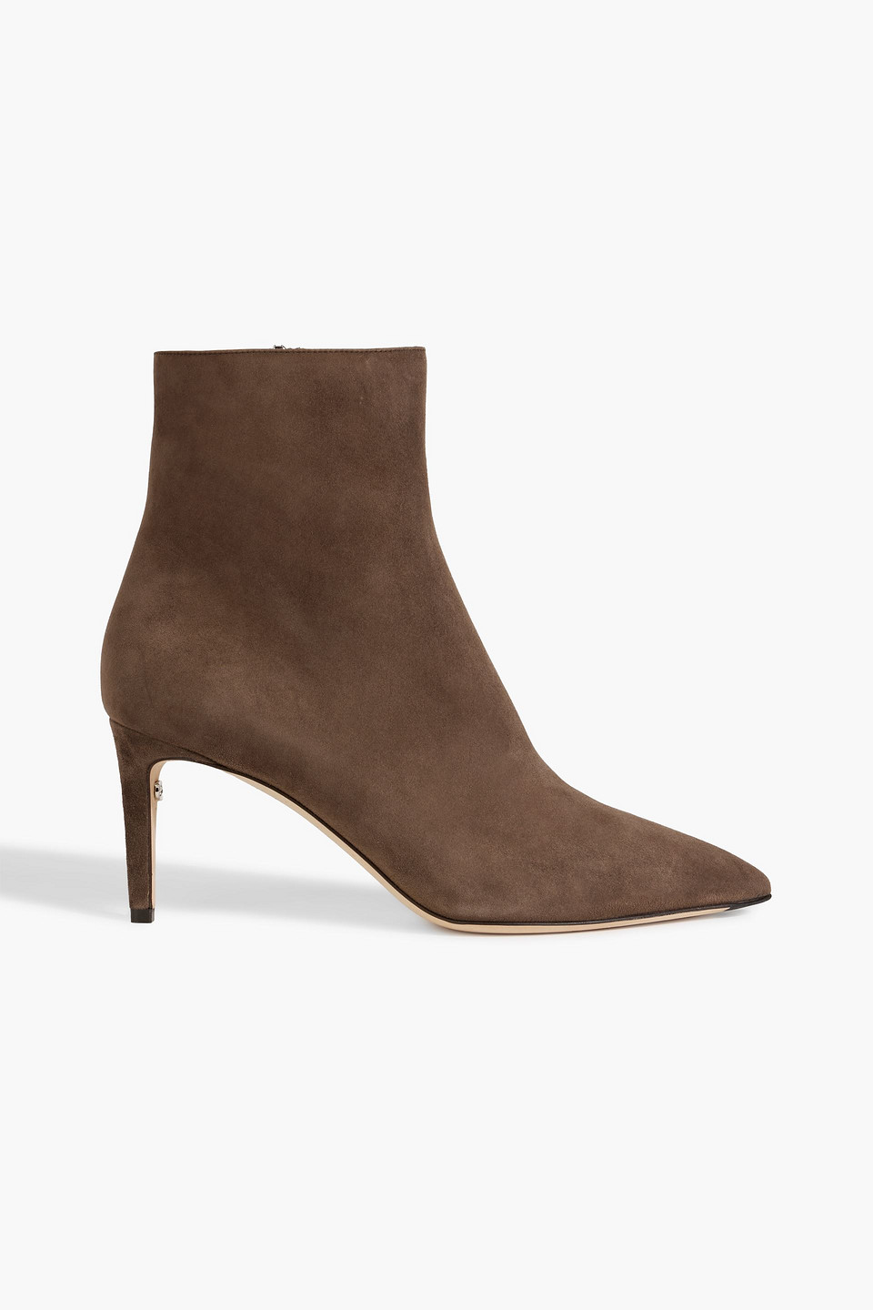 Ferragamo Imogen Womens Faux Suede Pointed Toe Booties In Brown