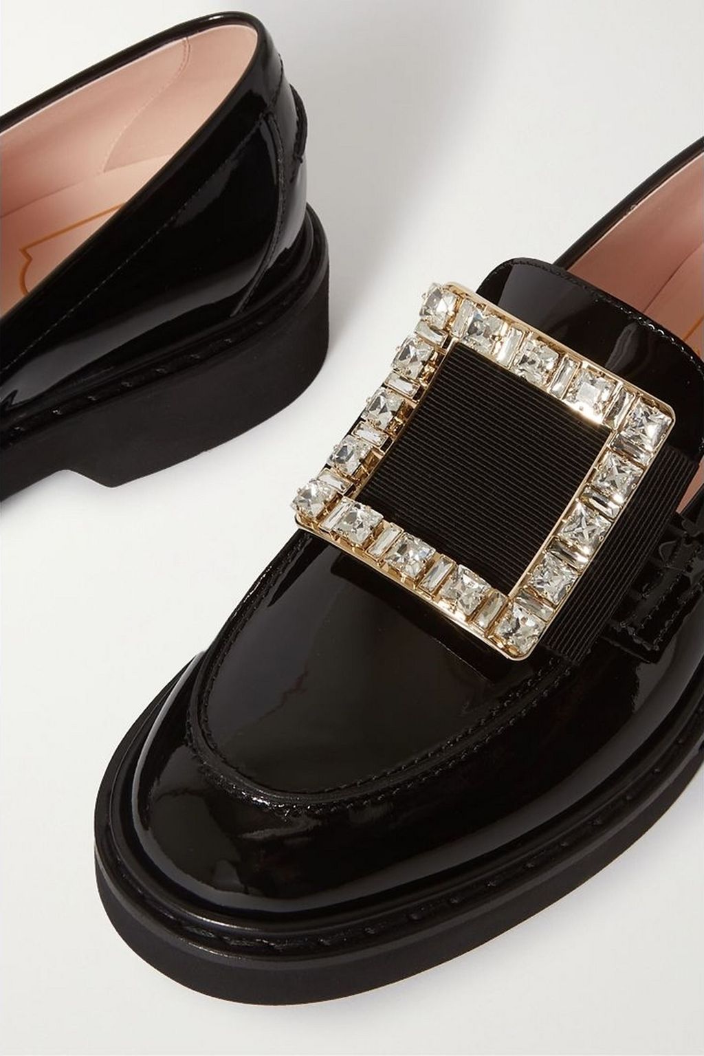 ROGER VIVIER Viv Rangers buckled patent-leather loafers