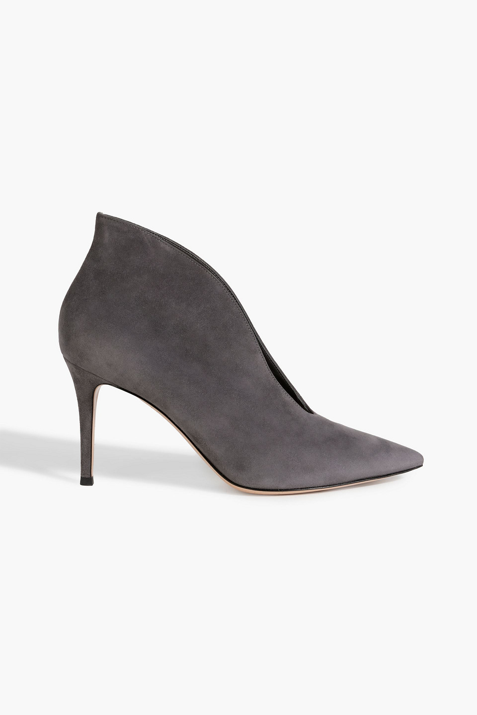 Gianvito Rossi Suede Ankle Boots In Anthracite
