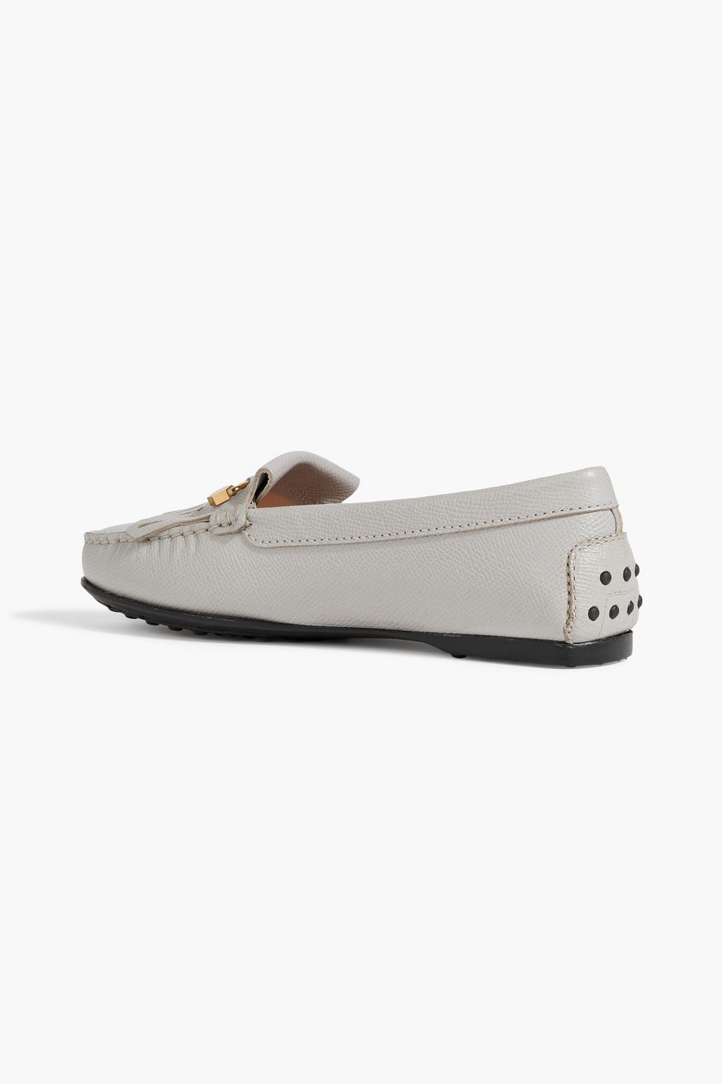 TOD'S Fringed textured-leather loafers
