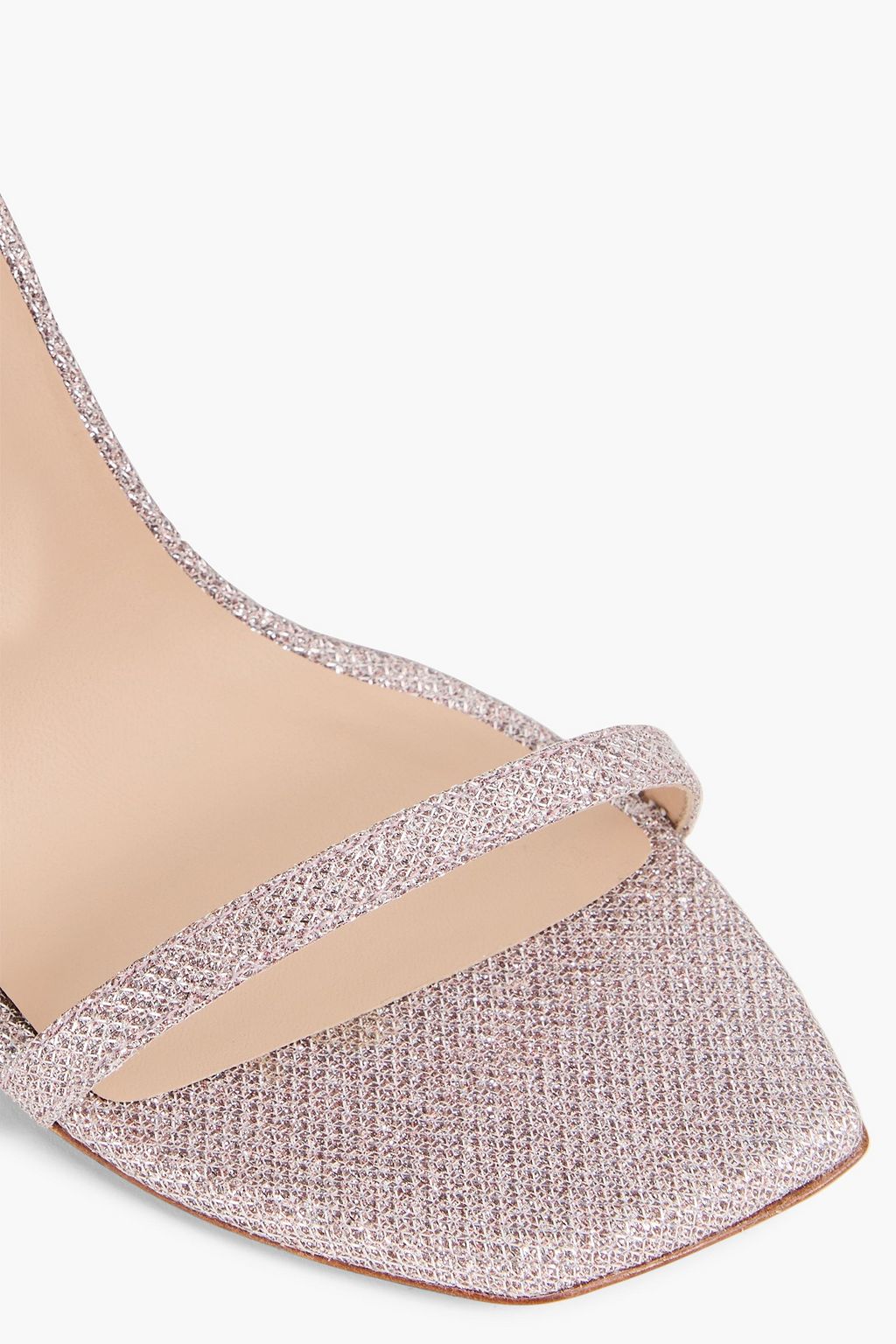 STUART WEITZMAN صندل بتصميم محبوك بلون معدني
