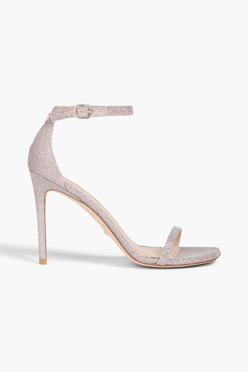 Stuart Weitzman Metallic Woven Sandals In Rose Gold